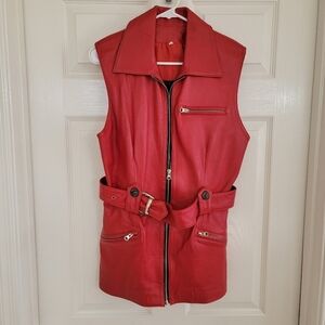 Vintage Sebastian Red Leather Vest